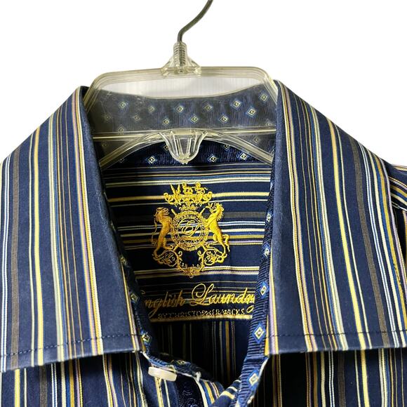 English Laundry Men's Striped Button Down Shirt Size 15.5 (2837) - Picture 7 of 7